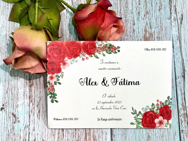 Invitación Rosas Rojas 18